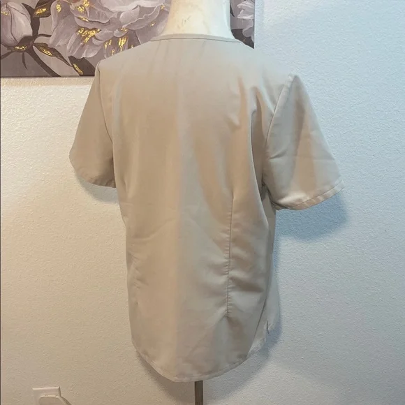 Figs Women's V-Neck Catarina Medical Scrub Top in Khaki - Picture 5 of 10
